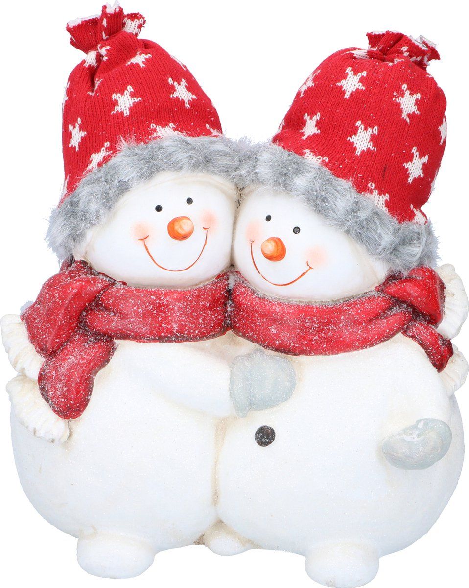 Christmas Gifts - Kerst Beeld Sneeuwpoppenpaar - 31CM - Binnen en Buiten