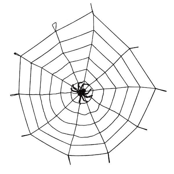 Spinnenweb elastisch 150 cm - 74475 - met spin