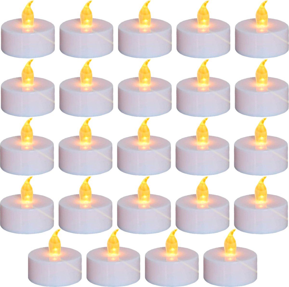 Aurae Led Waxinelichtjes - 24x Wit - 3, 7x3, 8 Cm - Theelichtjes Op Batterijen Met 60+ Branduren