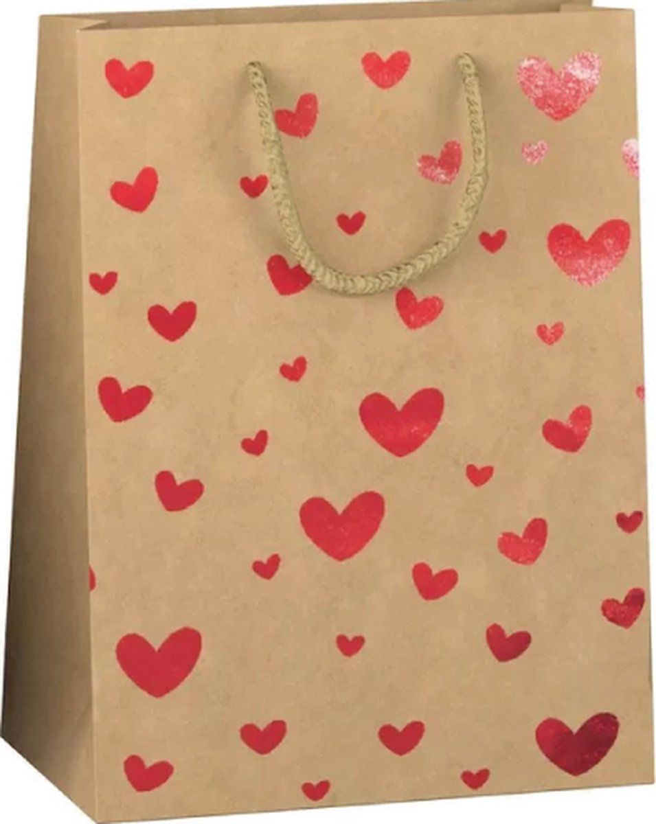 Designgroup Papieren Cadeautas M Kraft Hotstamp Hart