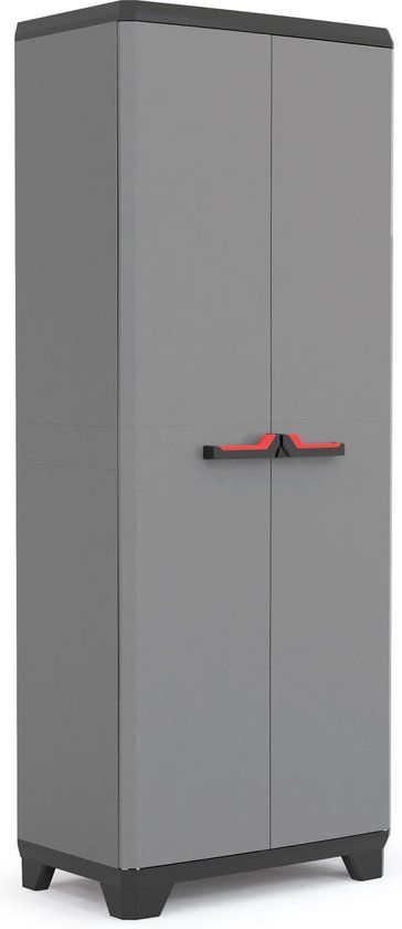 Keter Stilo Multipurpose Hoge kast - 3 halve planken - 68x39x173 cm - Donkergrijs/zwart