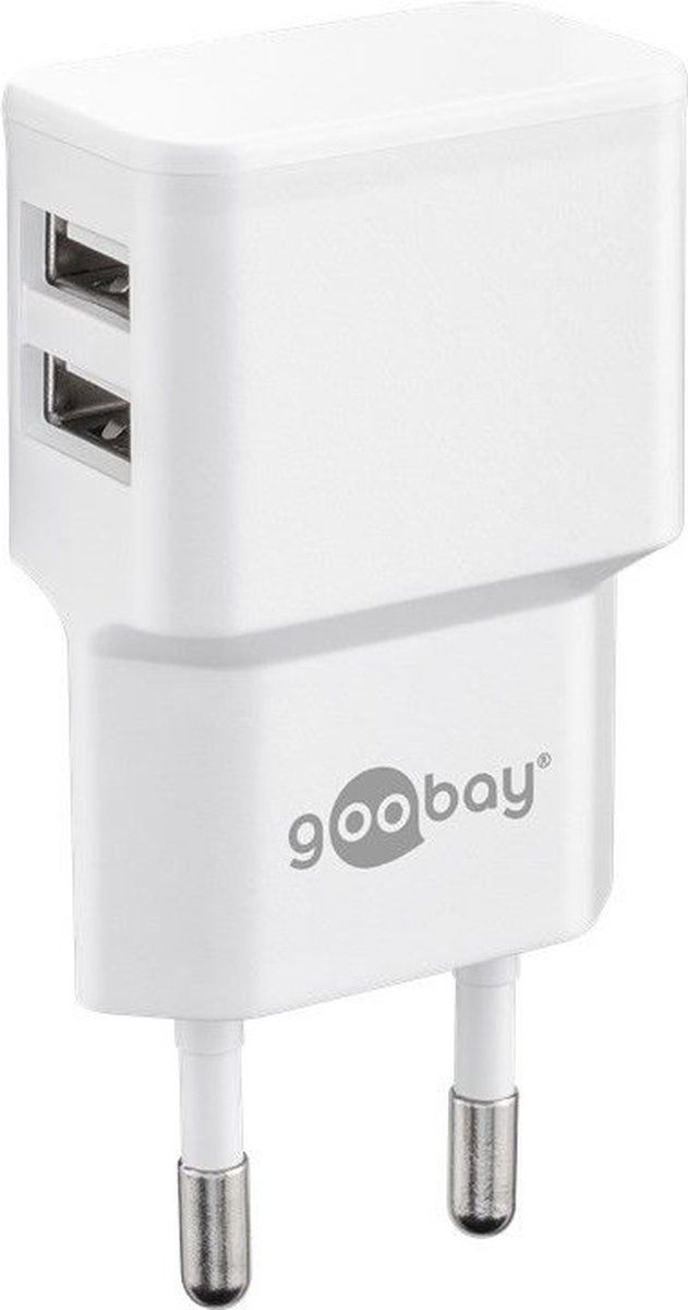 Goobay 44952 - USB Thuislader - 2 poorten 2,4A - Wit