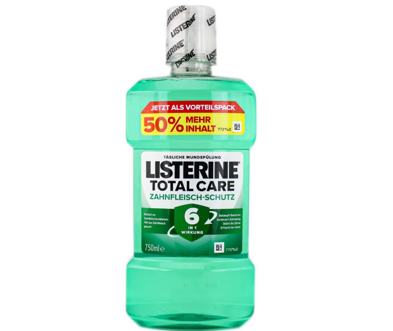 Listerine - Total Care Tandvleesbescherming - 750 ml - Frisse adem en sterker tandglazuur (4 stuks)