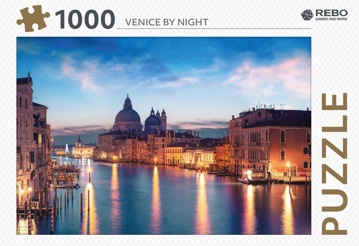 Merkloos Rebo Legpuzzel 1000 Stukjes - Venice By Night