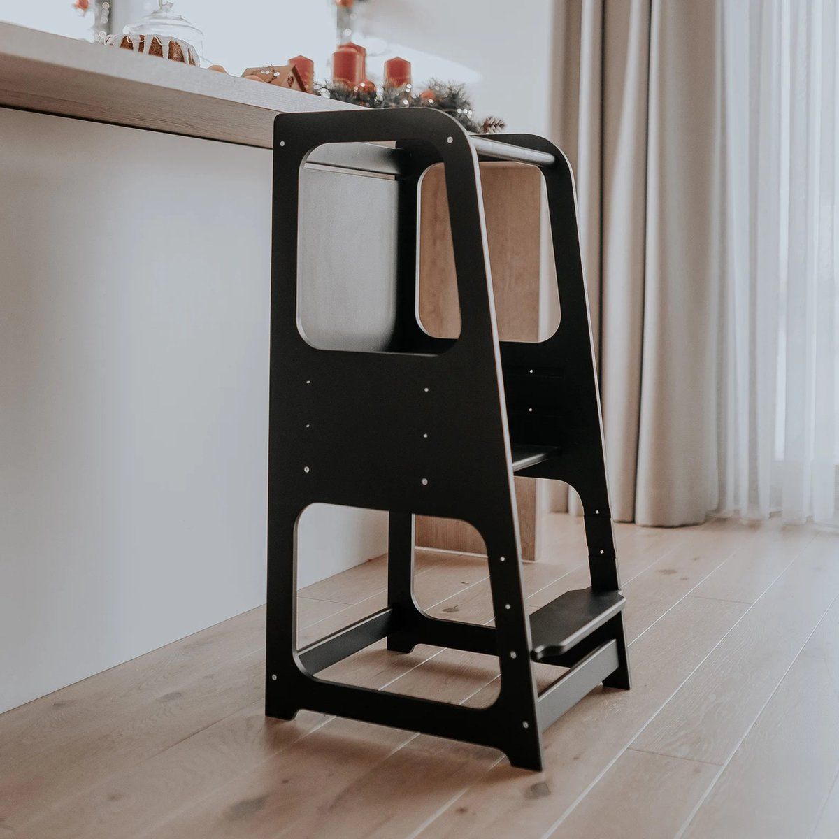 Paragon Leertoren - Keukentoren - Veilig opstapje voor kinderen - Zwart