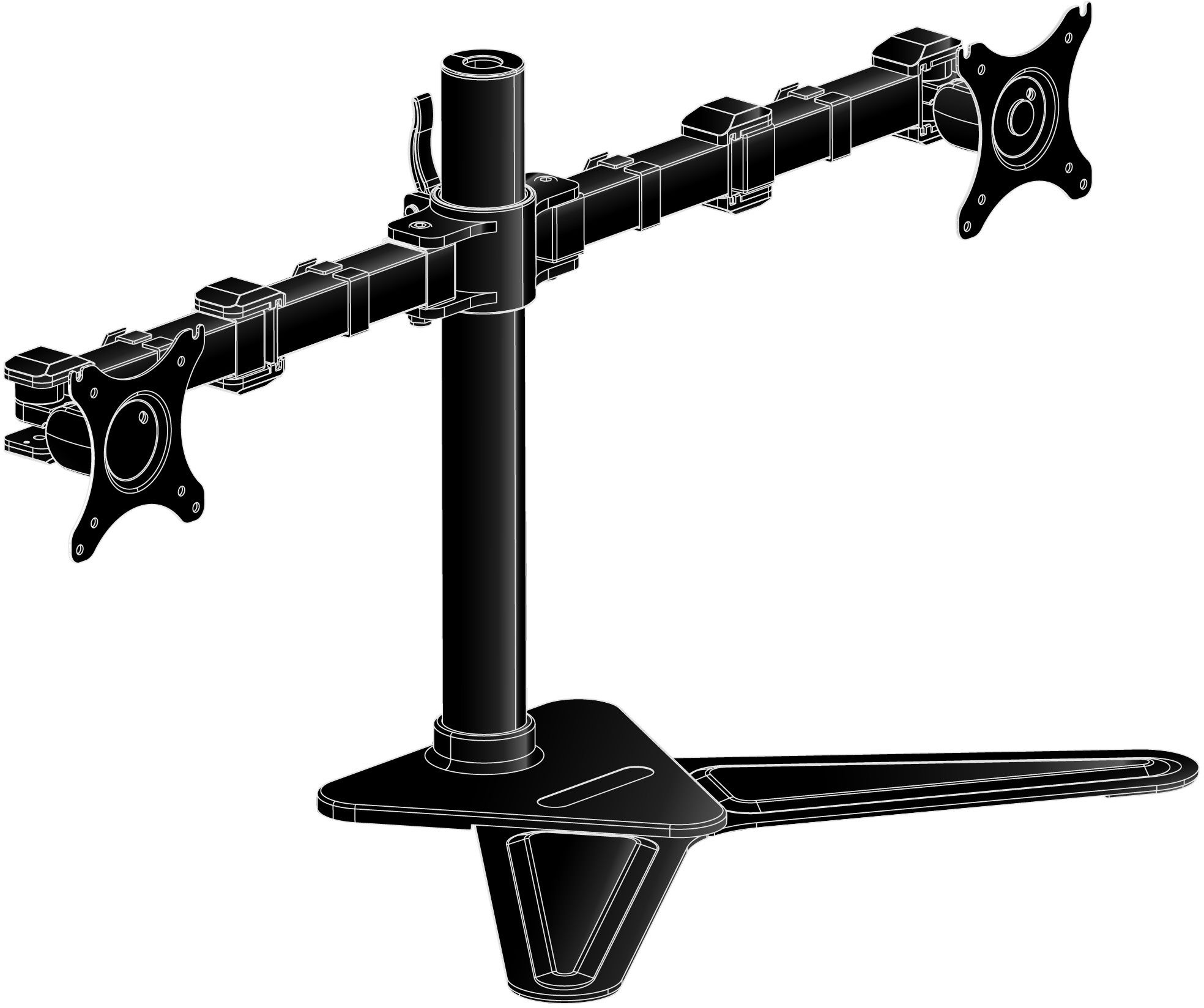 Iiyama DS1002D-B1 - Dubbele bureausteun - Verstelbare hoogte Pivot 90° - 2x schermen