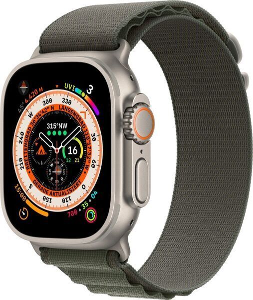 Apple Watch Ultra 2 (2023) - GPS + Cellular - zilver - Alpine-bandje Olijfgroen Medium refurbished, photo 4
