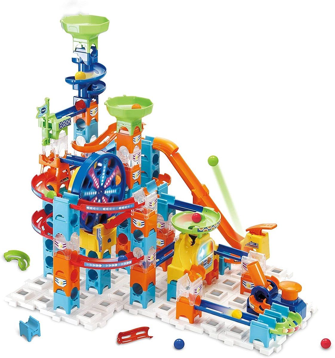 VTech Marble Rush - Ultimate Set Elektronisch XL100E - 128 Onderdelen met Licht- en Geluidseffecten - (10 knikkers)