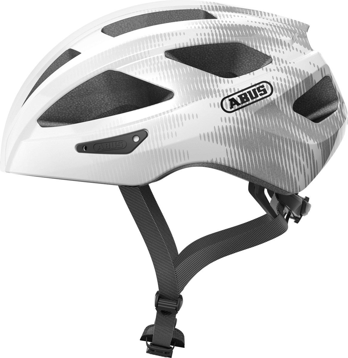 Abus Macator - Fietshelm - Verstelbaar Met Goede Ventilatie - Wit Zilver