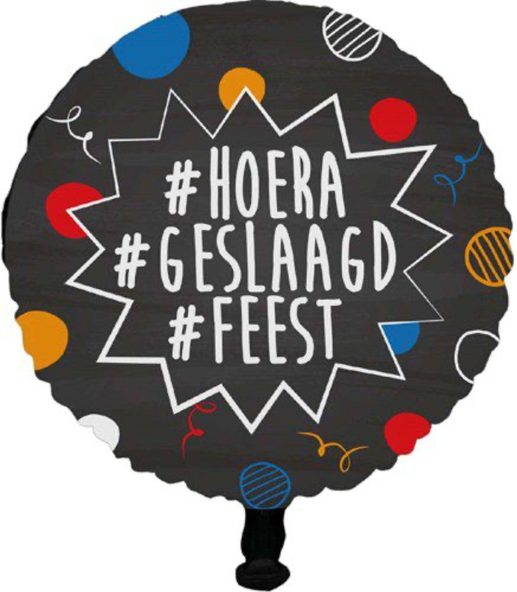 Haza Witbaard Folieballon - Hoera Geslaagd