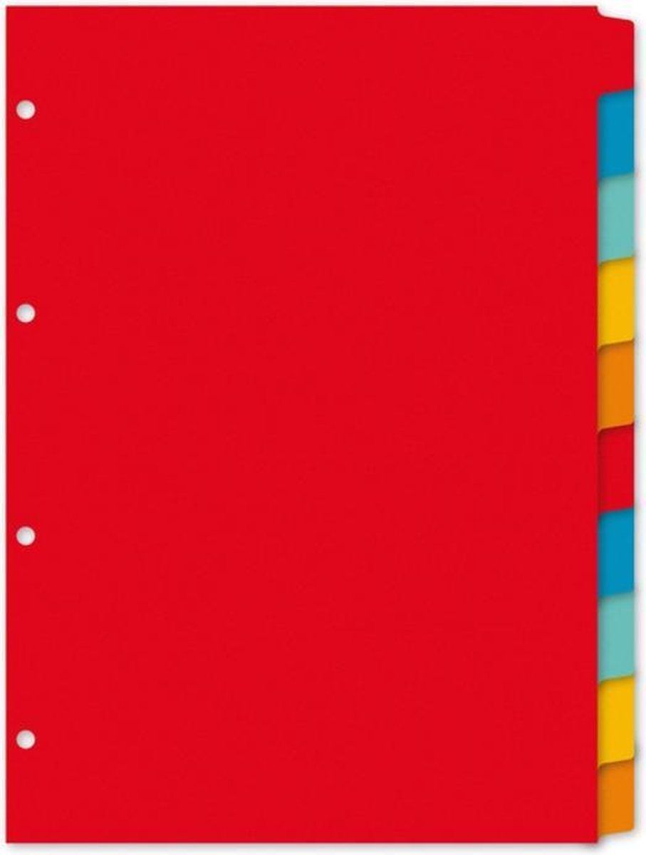 Kangaro PE410 - Tabbladen A4 - 10-delig blanco - Assorti (10 stuks)