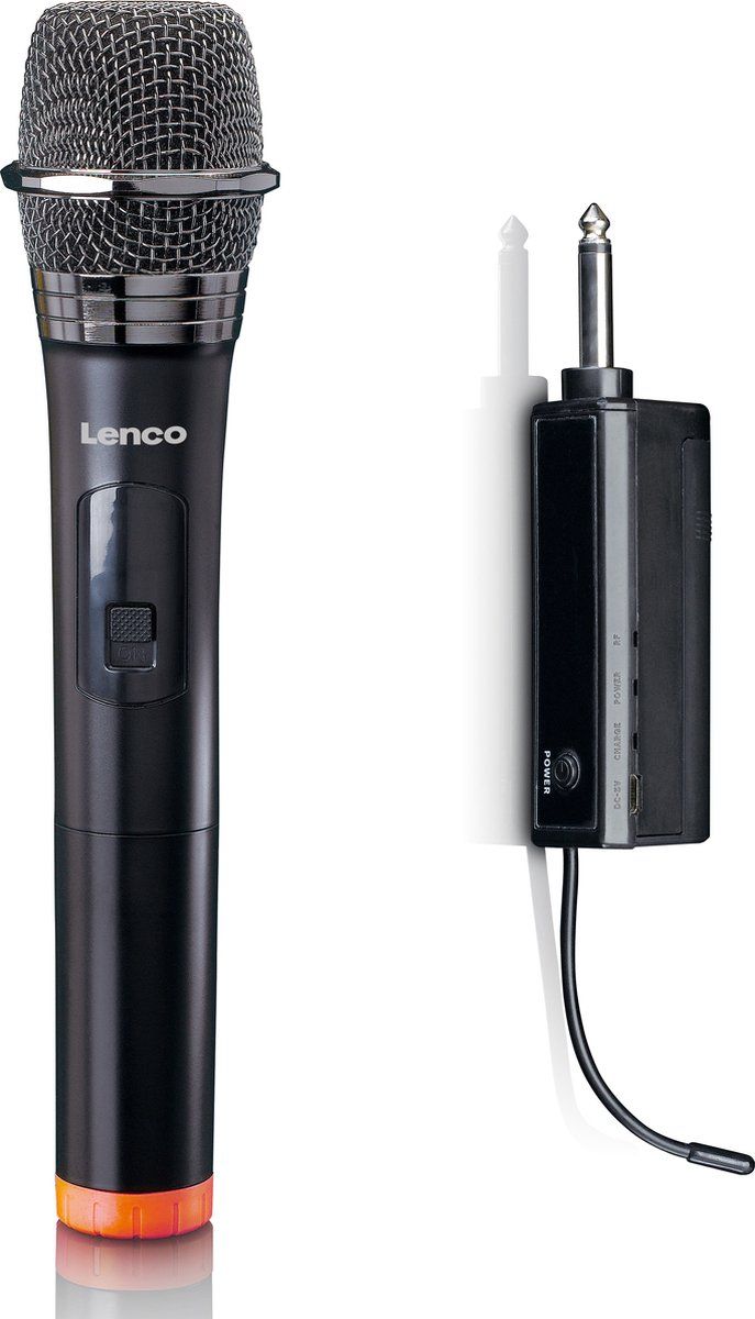 Lenco MCW-011 - Draadloze Microfoon - 6,3 mm ontvanger - Zwart