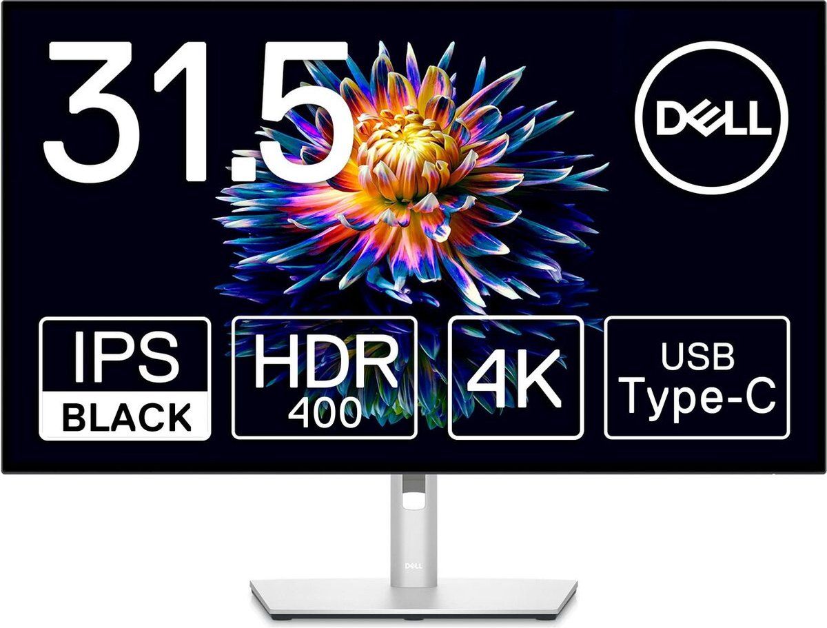 Dell UltraSharp U3223QE - 4K IPS Black Monitor - USB-C 90W - RJ45 - KVM - 32 inch