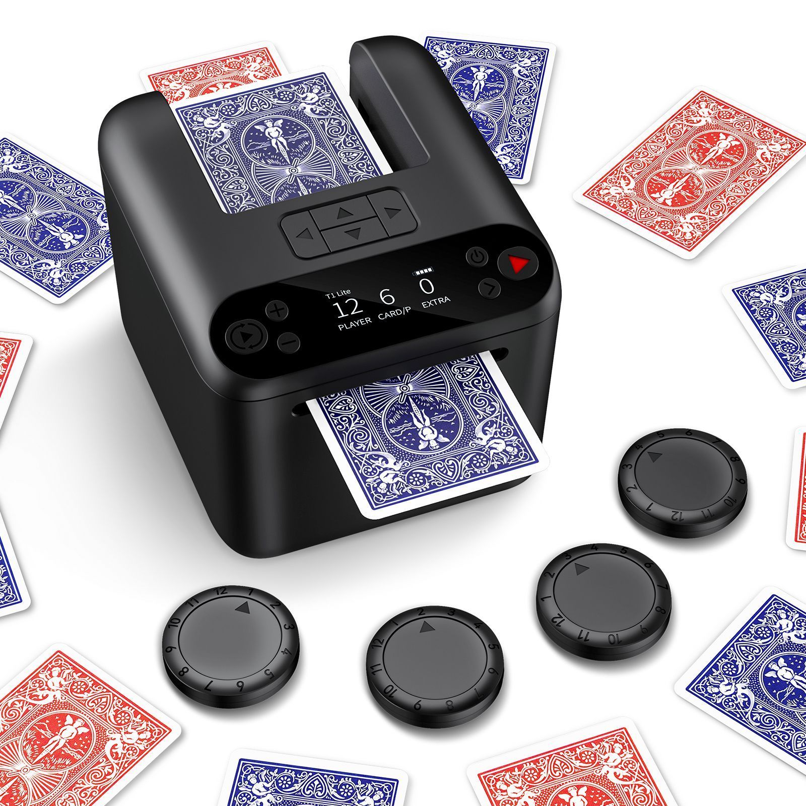 Kaartdeler T1 Lite - Kaartendelen Tot 12 Personen - 5000 Mah Accu - Zwart