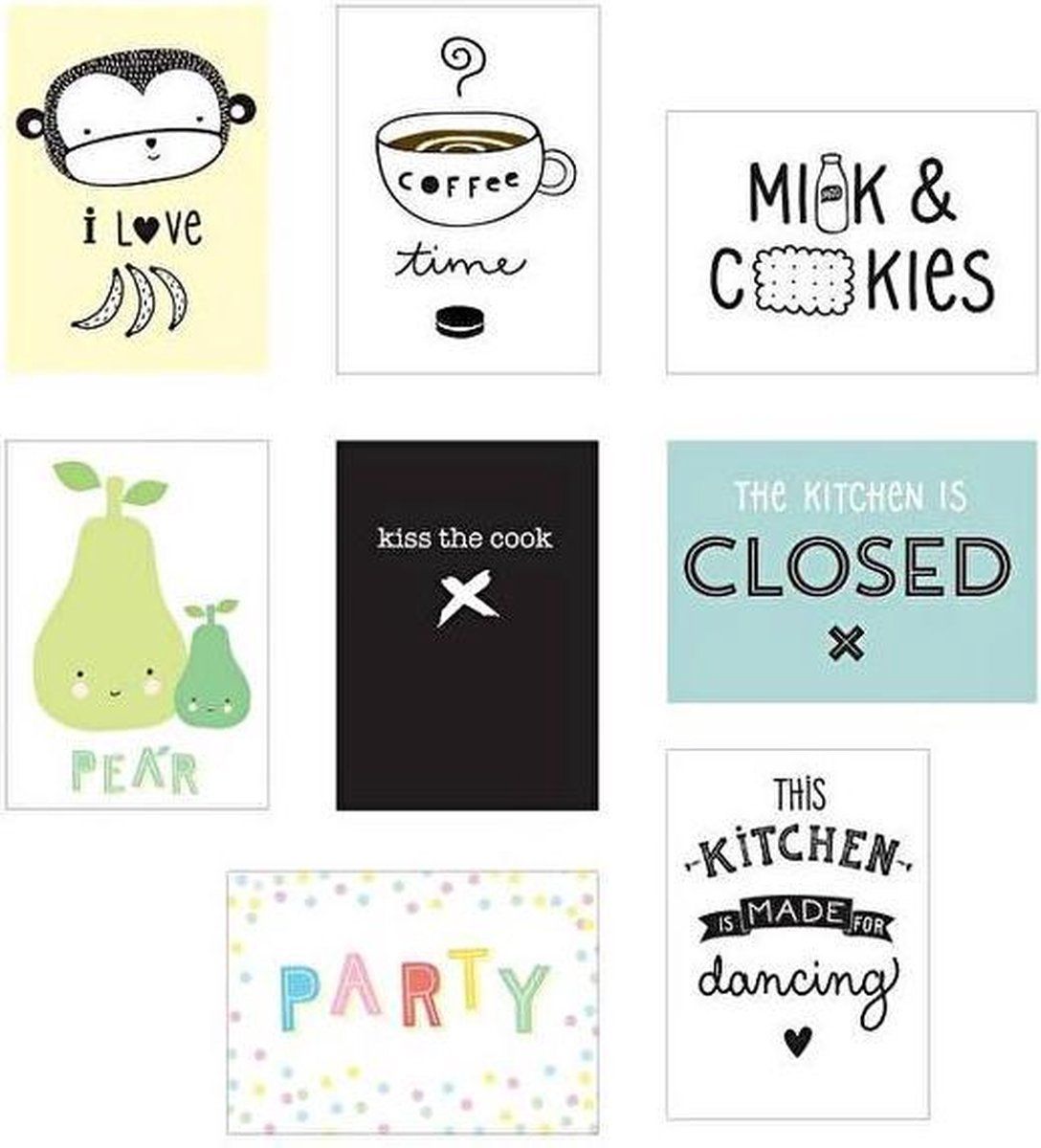 A Little Lovely Company - Poster Lightbox sheets - Set van 8 unieke posters - Multi (8 stuks)