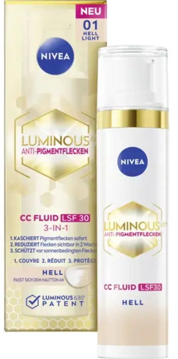 Nivea Luminous 630 Anti-Pigment Spots CC Fluid SPF 30 for Light Skin Tones