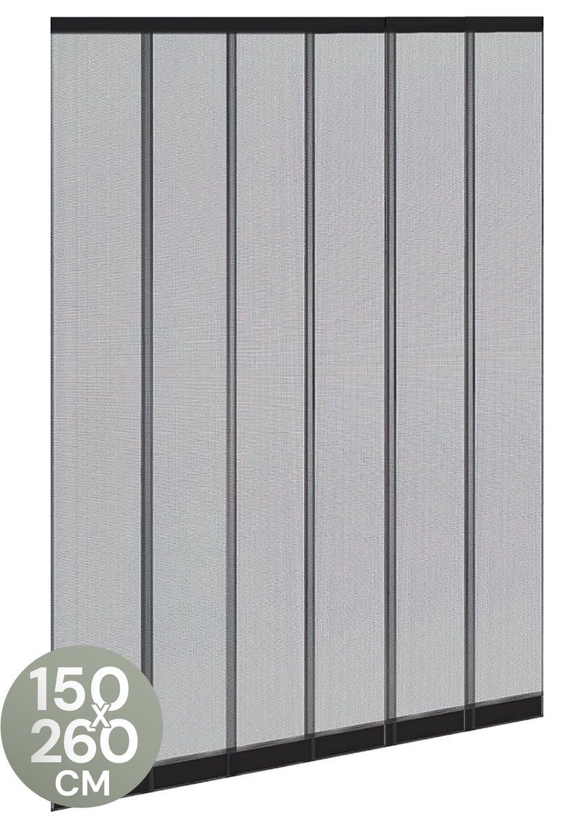 O'DADDY® Lamellenhor - Vliegengordijn - Zelfsluitend - Zwart 150x260 cm