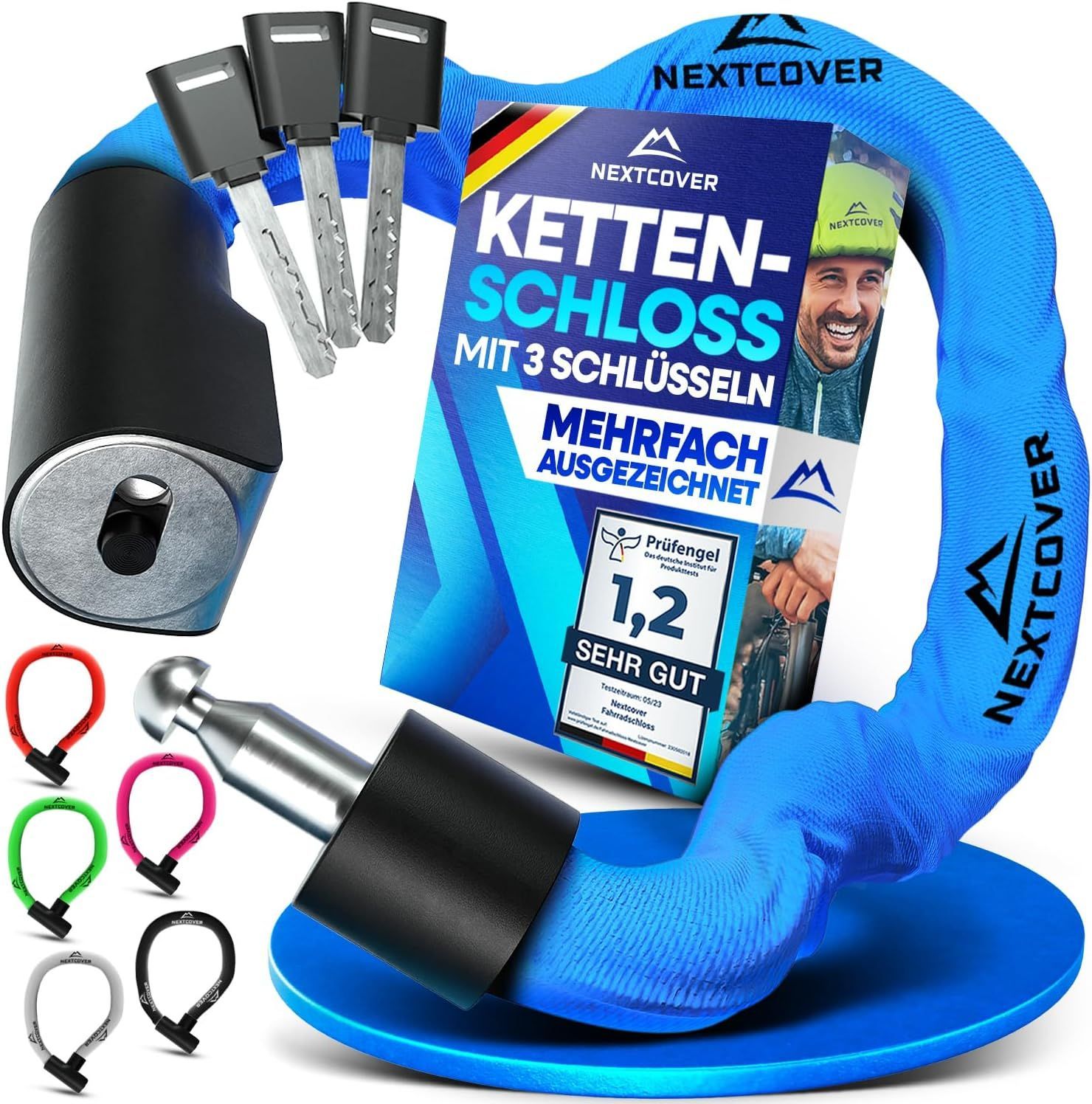 NEXTCOVER® Fietsslot LockOne - Kettingslot - Hoge veiligheid - Blauw