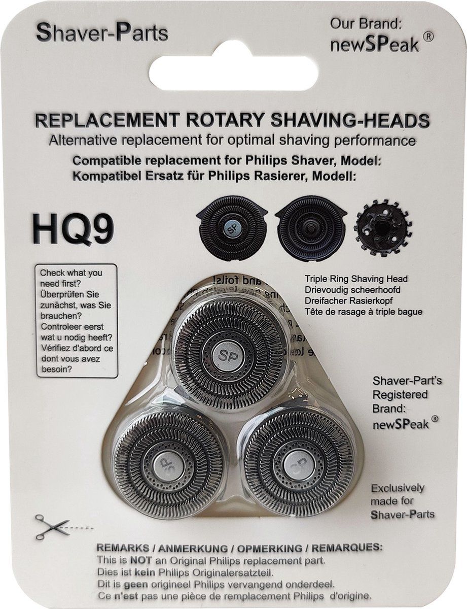 Shaver Parts HQ9/HQ177 - Losse Scheerhoofden - Alternatief Voor Philips TripleTrack - 3 Stuks