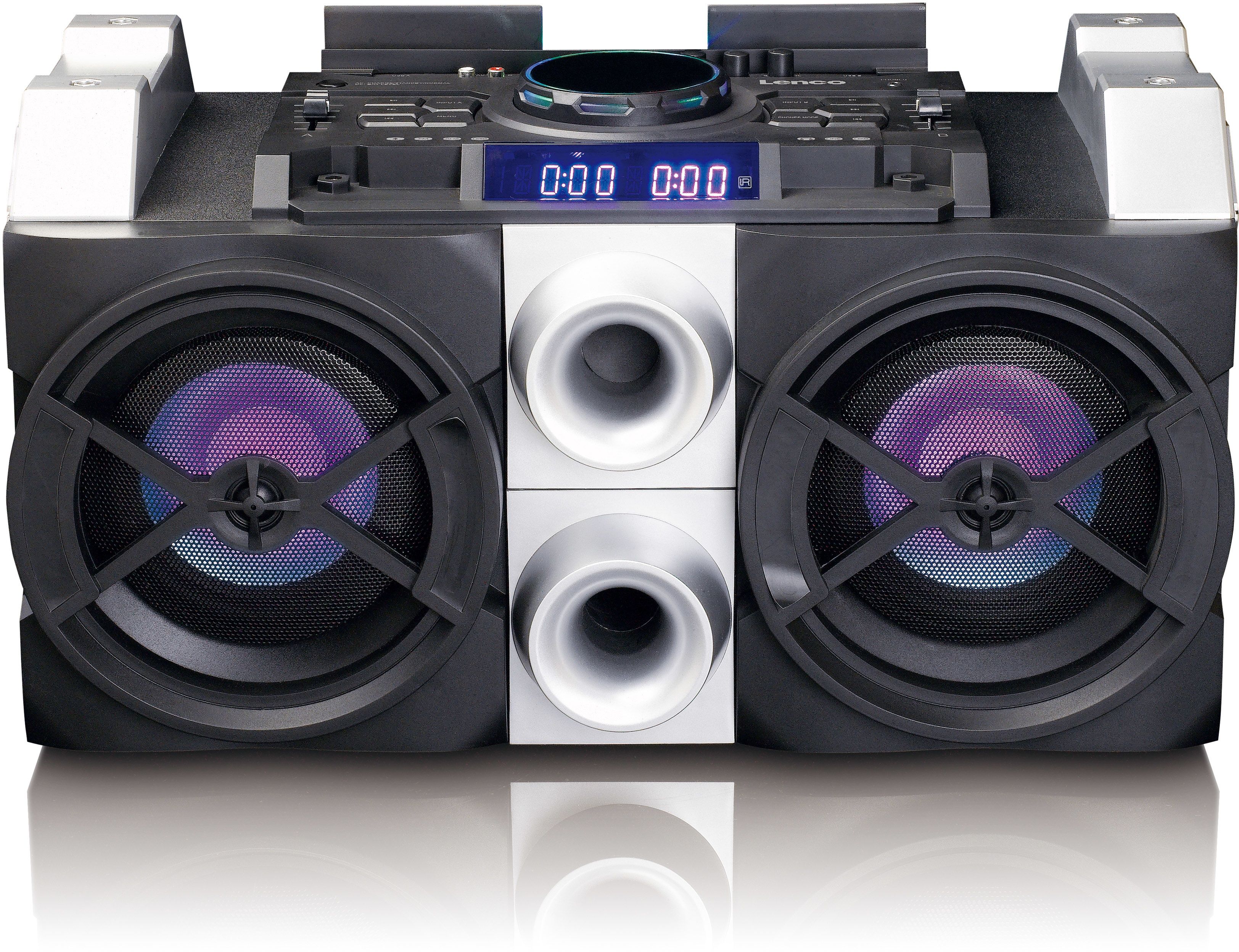 Lenco PMX-150 - DJ-Mixer - Bluetooth 4.2 LED-verlichting 150W RMS - Zilver Zwart