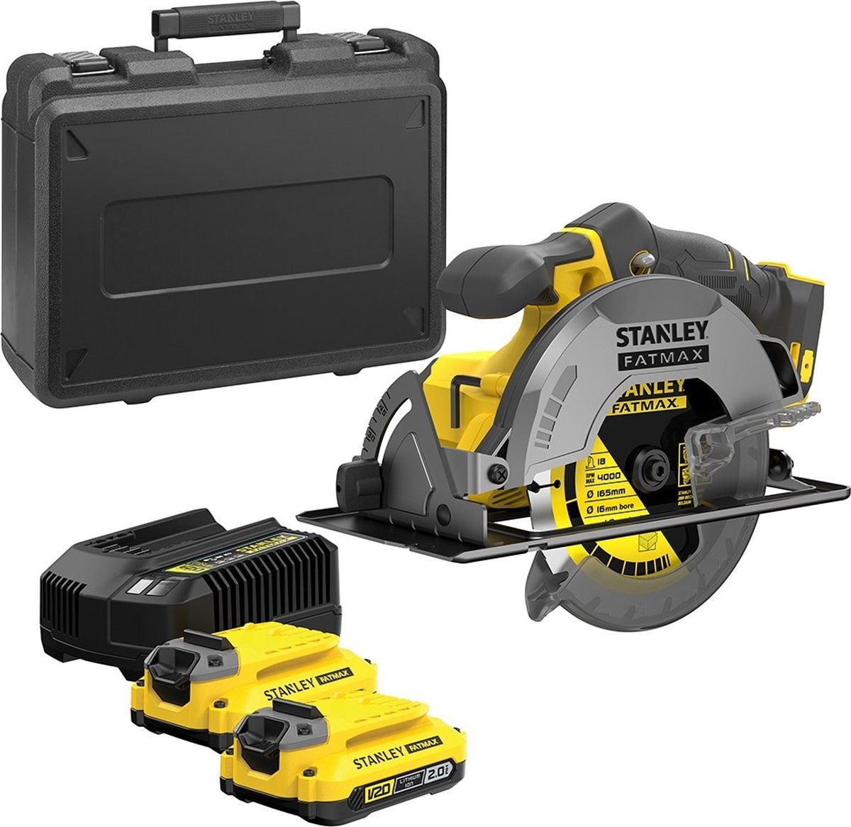 Stanley Fatmax® V20 SFMCS550M2K - Accu Cirkelzaag 190mm Brushless 18V - 2x 4.0Ah Accu's In Koffer