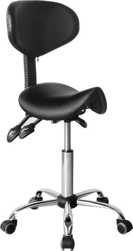 Vdd Vvd Zadelkruk - Ergonomisch & Verstelbaar - 40 X 36 X 112cm - Zwart