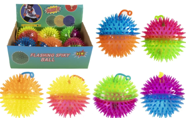 Merkloos 6 Bal Met Spikes En Licht 12 Cm. 4339