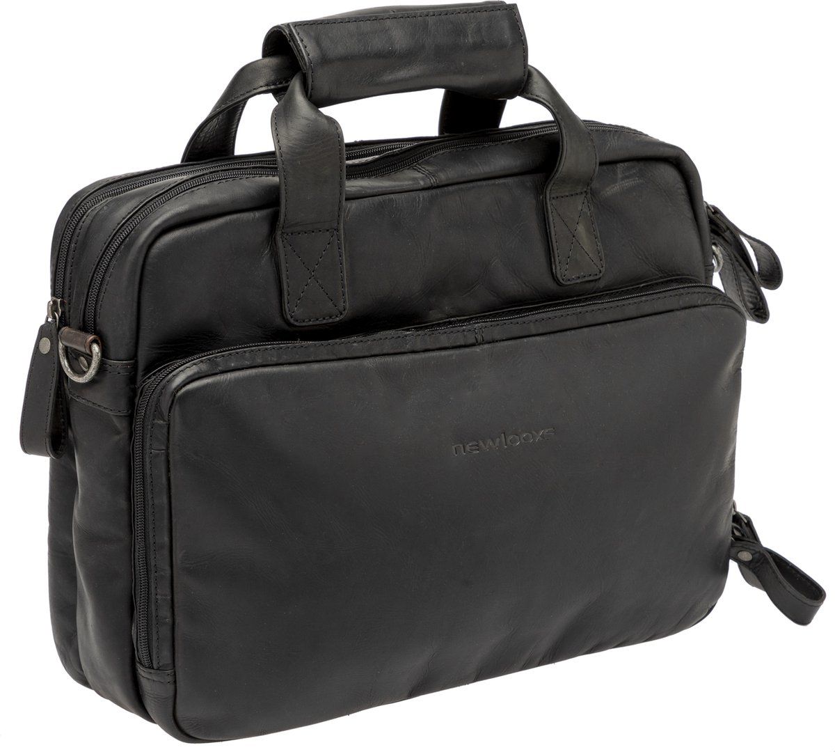 New Looxs Cali - Laptoptas Fietstas - 15 Inch Laptopvak - Leer - Zwart