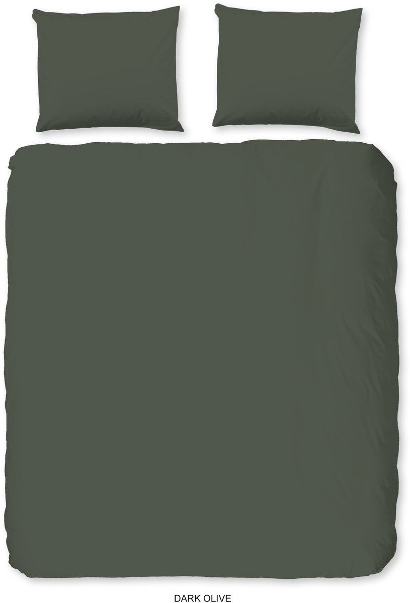 HIP Dekbedovertrek - Eenpersoons - Katoensatijn - Groen - (135x200 cm)