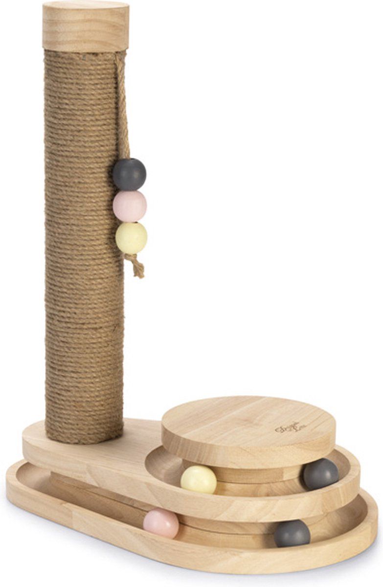 Designed By Lotte Inez - Krabpaal - Multifunctioneel Met Speeltoren - Bruin - 38x24, 5x47, 5 Cm
