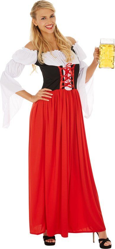 Dressforfun Dirndl Resi - Dameskostuum Met Lange Rok En Vetersluiting - Xxl (2 Stuks)