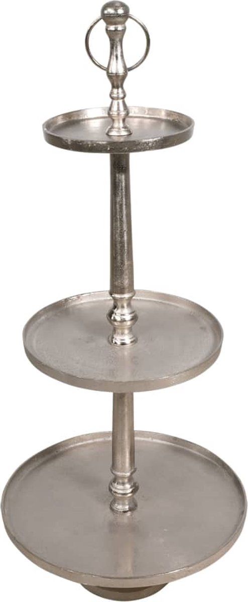 Lesli-Living-Etagère-3-laags-Etagere-geborsteld-zilverkleurig