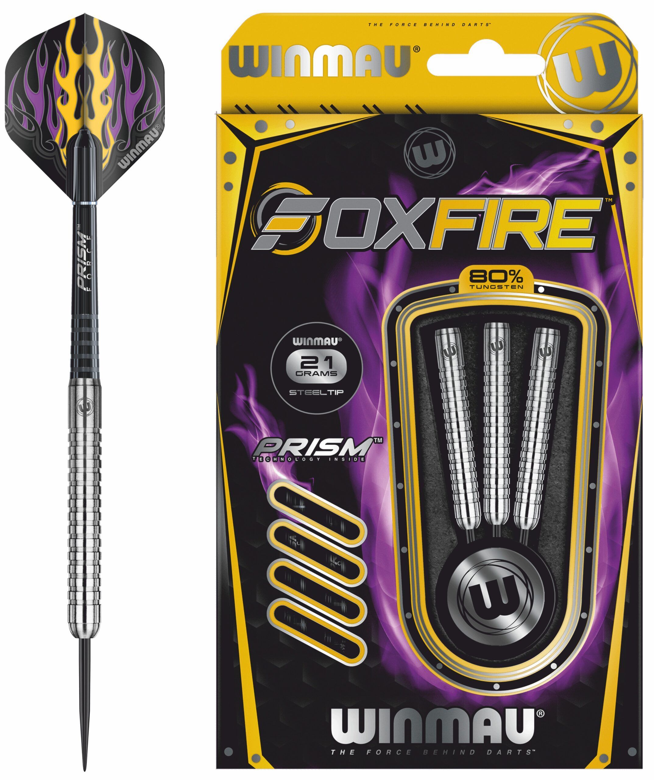 Winmau Foxfire - Darts 21 gr NT 80% - Nylon shafts Mega flights
