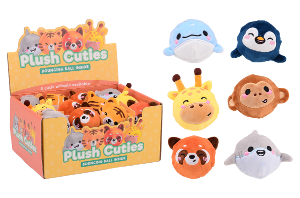 Merkloos 24 Cute Plushe Pvc Stuiterballen 24569