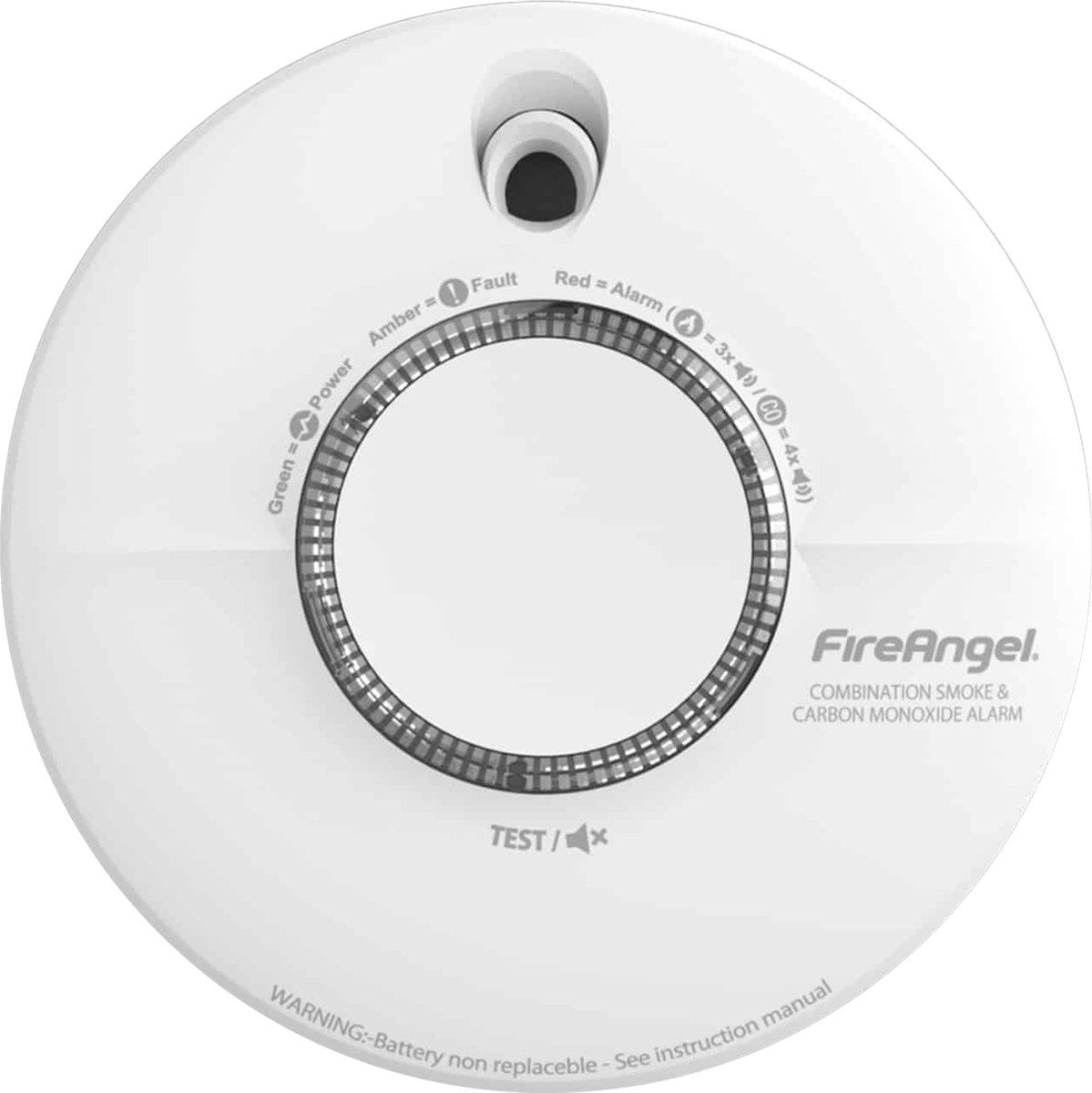 FireAngel SCB10-INT - Rook- en koolmonoxidemelder - 10 jaar batterij - 134 mm x 39.4 mm