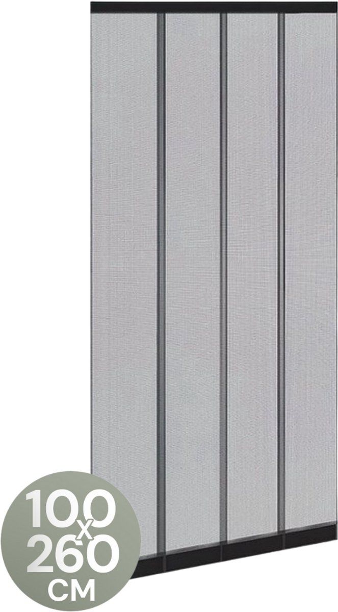 O'DADDY® Lamellenhor - Vliegengordijn - Zelfsluitend - Glasvezel - Zwart - 100x260 cm