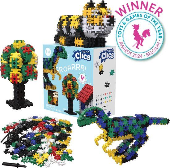 Nano Clics - Creative Builders 500 Piece Set - 5 In 1 Bouwblokken - Speelgoed Van 100% Gerecycled Plastic (2024)