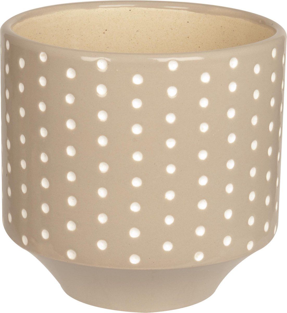 Pt Dots - Plantenpot - Warm Grey Met Stippen Patroon -Ø19 Cm X H20 Cm