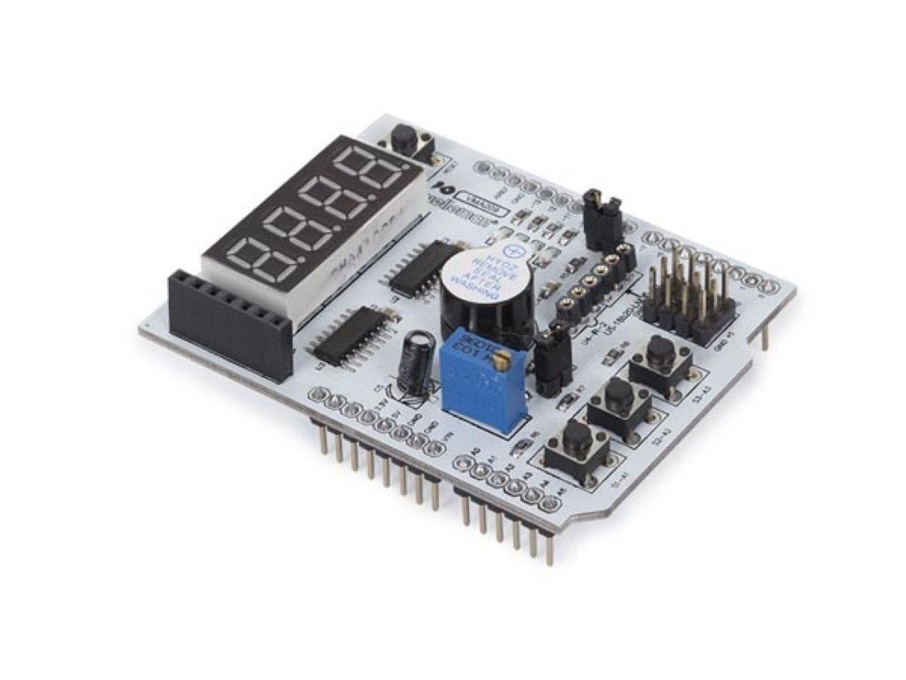 Whadda Multifunctioneel uitbreidingsboard - 4-digit display - SMD-leds Buzzer Drukknoppen Interfaces