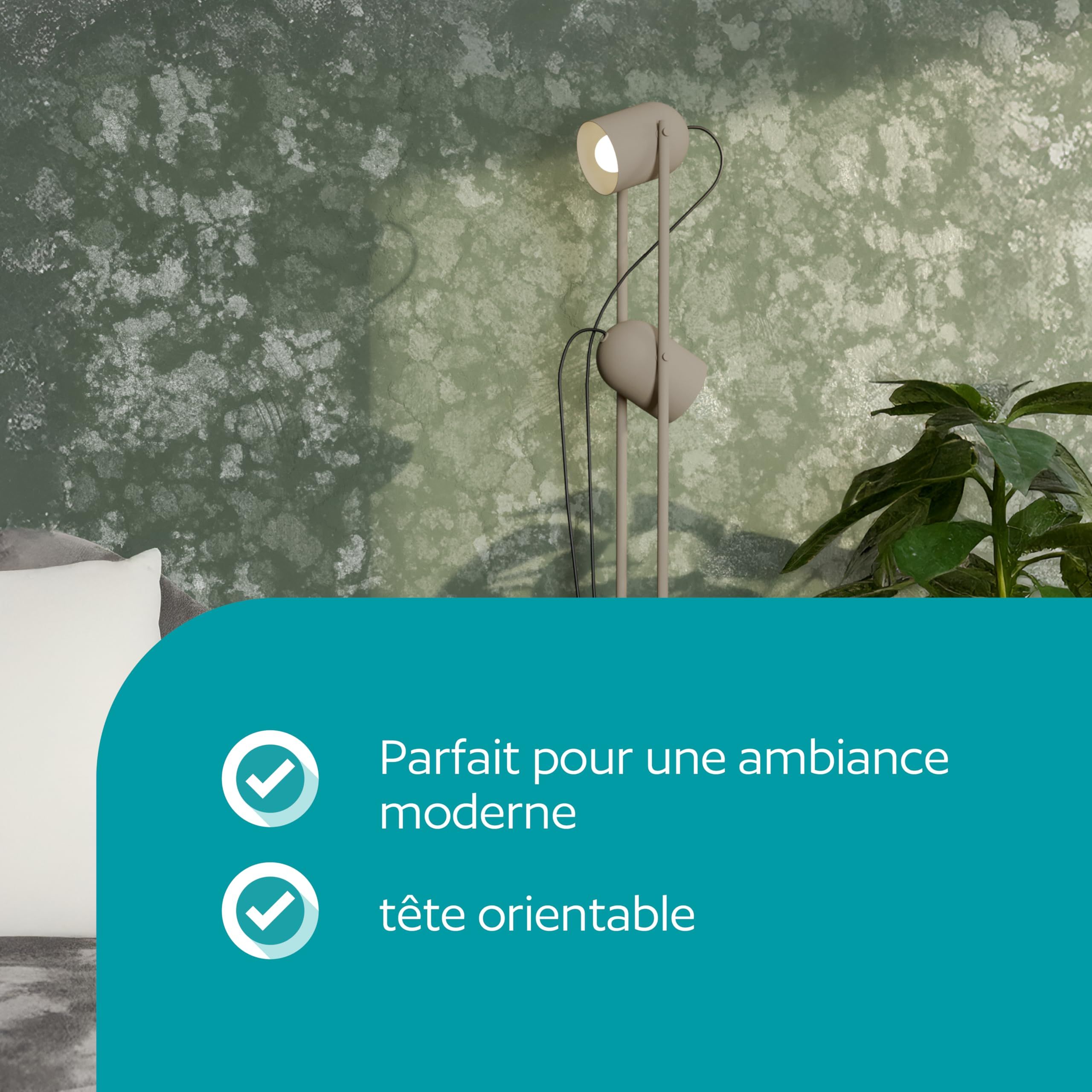 EGLO Tilston Vloerlamp - E14 - 142.5 cm - Zandkleur/Beige/Crme - Kantelbaar