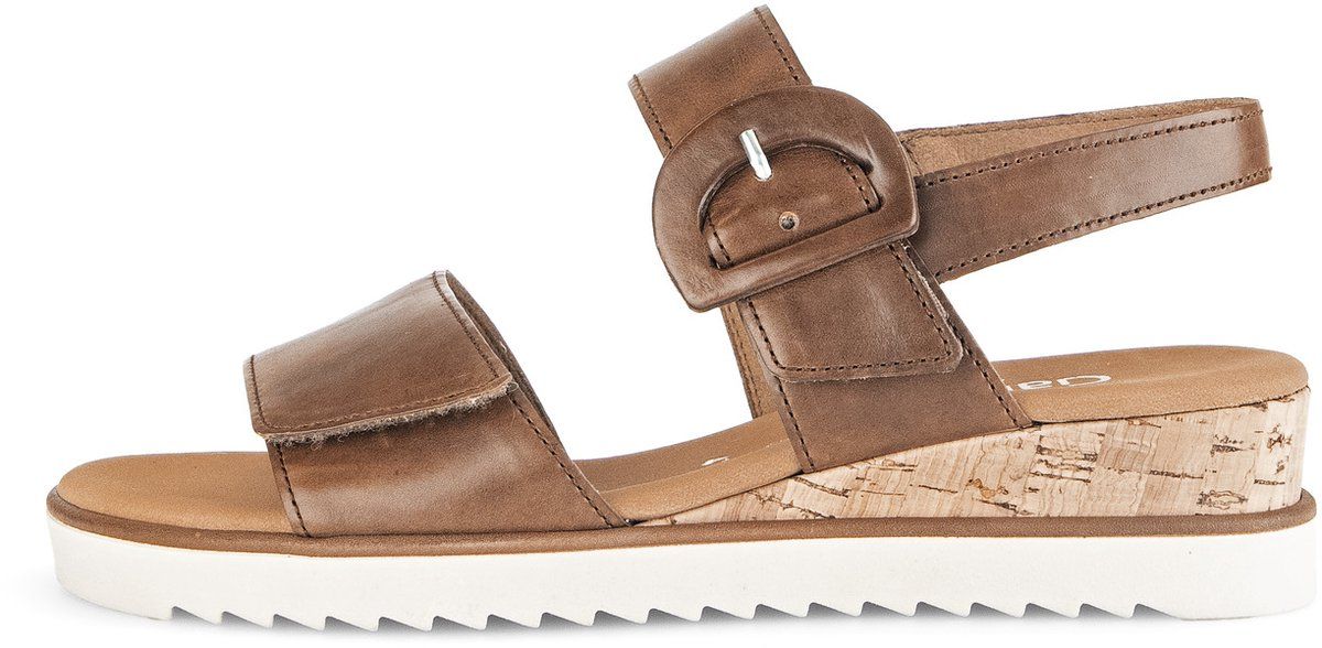 Gabor 752 - Sandalen Met Sleehak - Leer - Camel - Maat 39