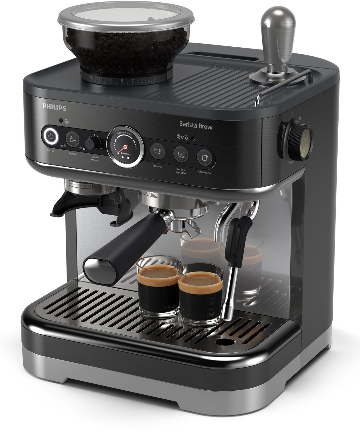 Philips Barista Brew - Espressomachine - 250g bonenreservoir - 15bar pompdruk