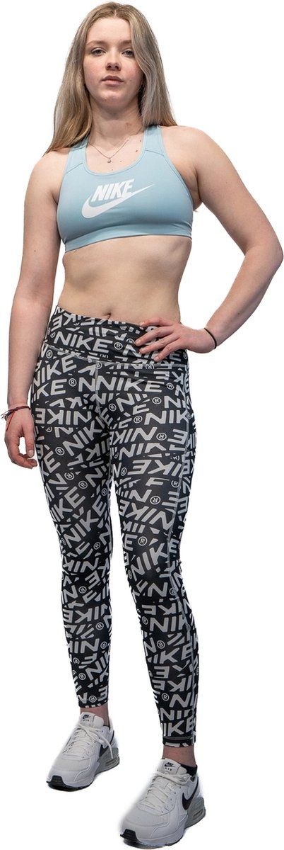 Nike Dri-Fit Fast - Sportlegging - Comfortabele pasvorm - Zwart dessin