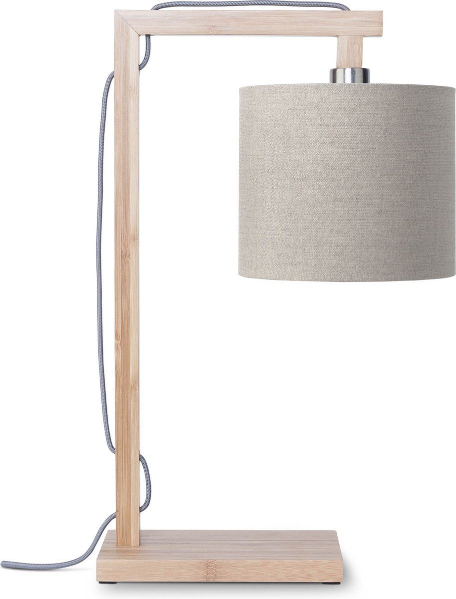 Good&Mojo Himalaya - Tafellamp - Bamboe/Linnen - 29x18x47 Cm - Bruin/Taupe