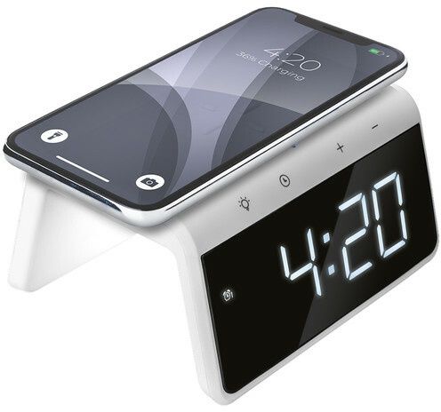 Caliber HCG019QI-WA - Digitale wekker - Draadloos opladen met USB-poort - Nachtlampje (diverse kleuren)