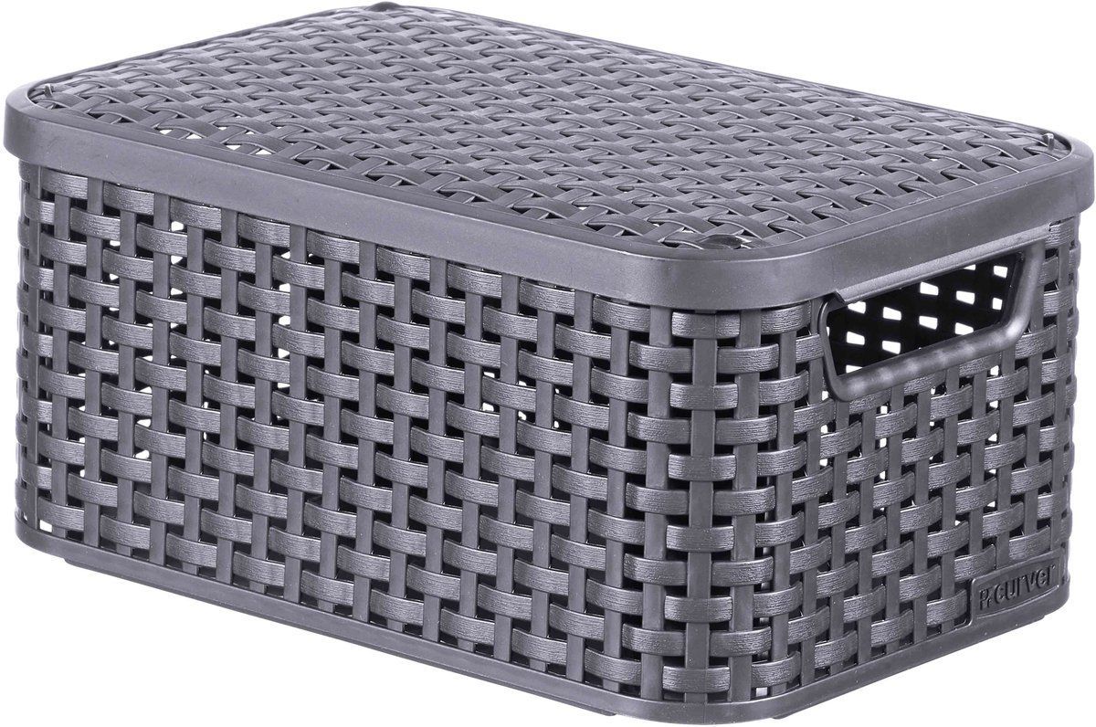 Curver Style - Opbergmand Met Deksel S - 6L - Antraciet - 28, 5x19, 4x13cm