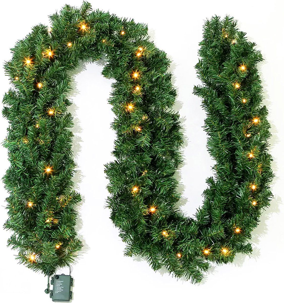 Nordlandia Guirlande - Kerstversiering - 270 Cm - 35 Led - Groen (1 Stuk)