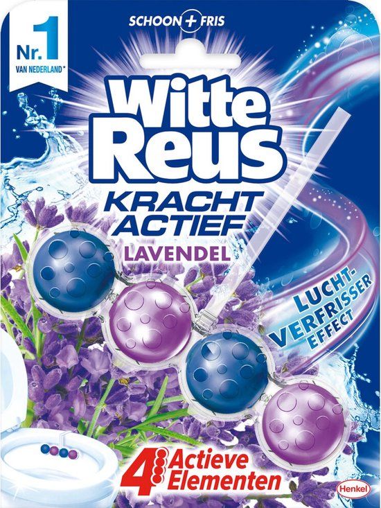 Witte Reus Kracht Actief - Toiletblok - 4 Actieve Functies - Lavendel