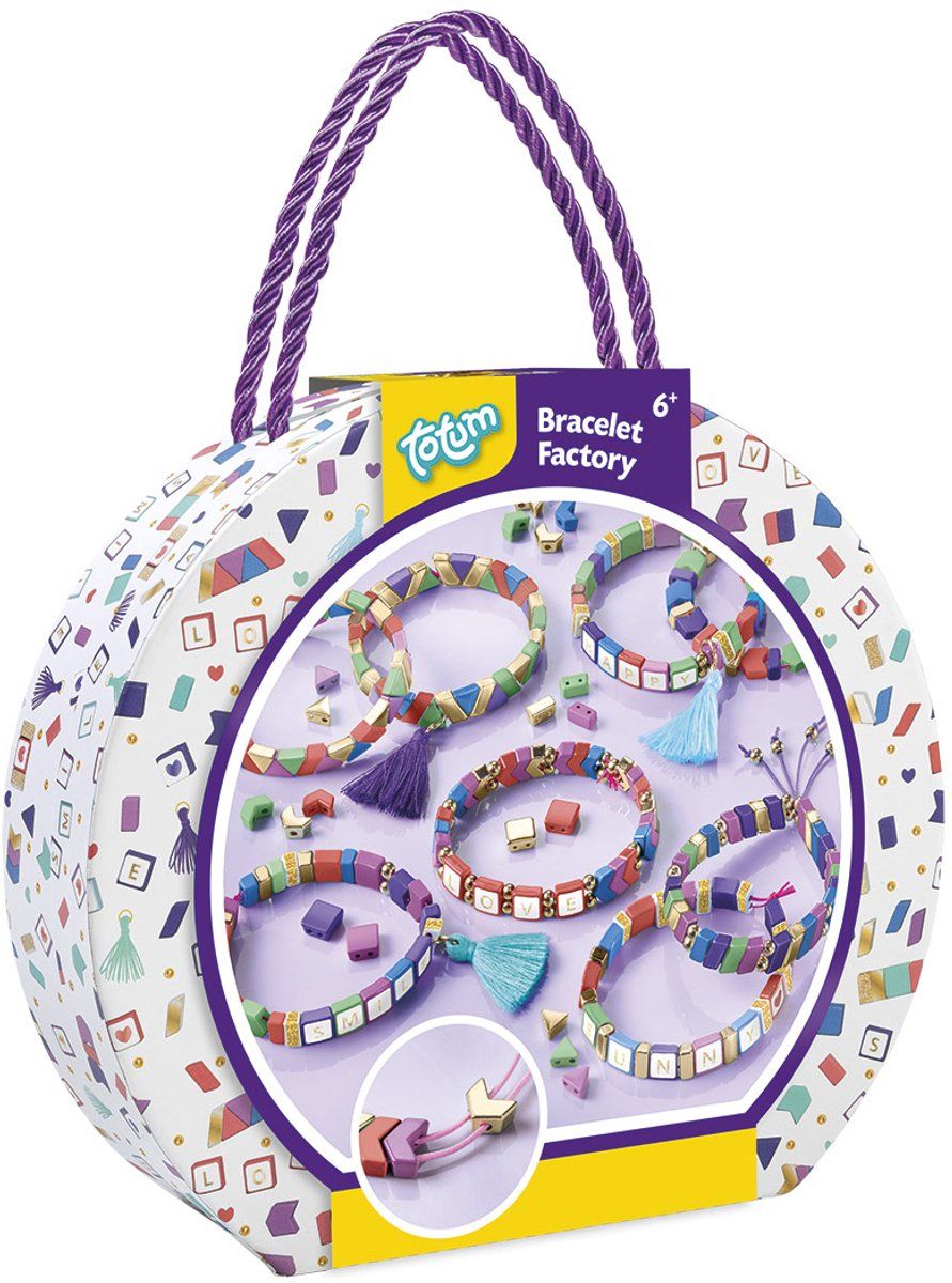 Totum Bead Factory - Knutselkoffertje Armbanden Maken - 500 Geometrische Kralen Multicolor