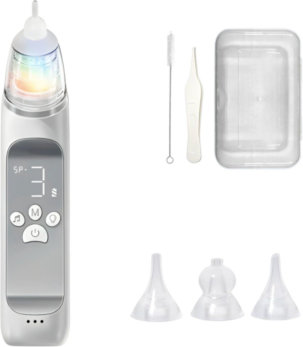 Gatson Neusreiniger Baby - Inclusief Borsteltje, Pincetje En Opbergdoos - 10 Melodietjes En Lichten - Snoetenpoetsers - Neuszuiger Baby - Neuspeer - E